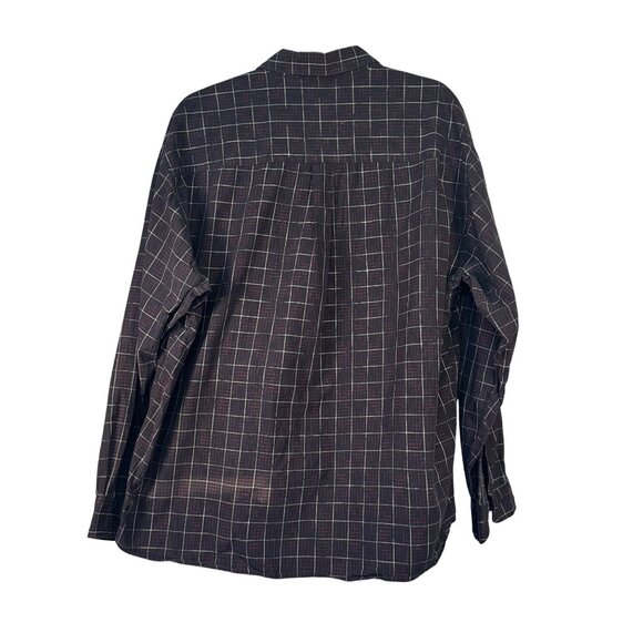 Claiborne Mens Black & Red Plaid Long-Sleeve Button-Up Shirt XL Cotton - Picture 8 of 9